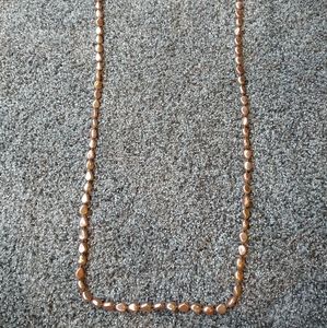 Copper Tone Long Faux Pearl Chicos Necklace